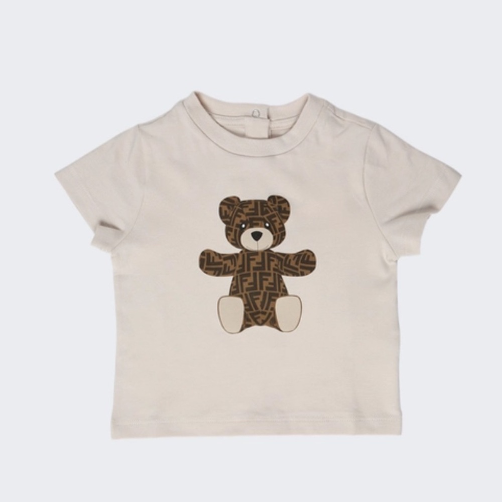 NEW NWT FENDI KIDS MONGRAM BEAR SHORT SLEEVE T-SHIRT & LOGO PANTS